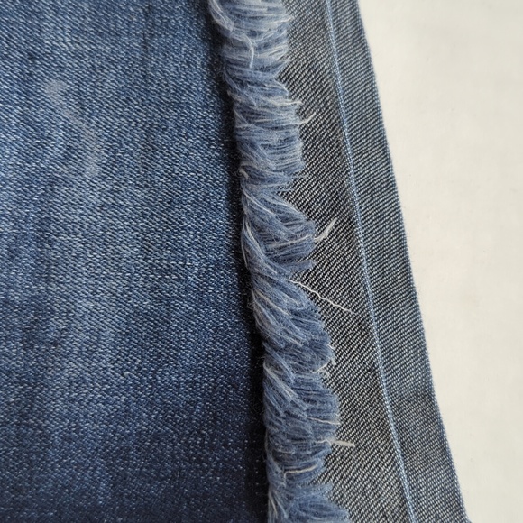 Nobo No Boundaries High Rise Distressed Frayed Cuff Jean Shortie Shorts 13 Blue - Picture 5 of 14